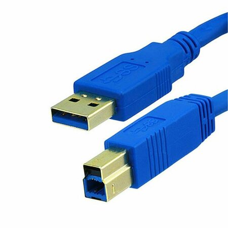 CMPLE USB 3.0 A Male to B Male Gold Plated Cable- 3FT- Blue 671-N